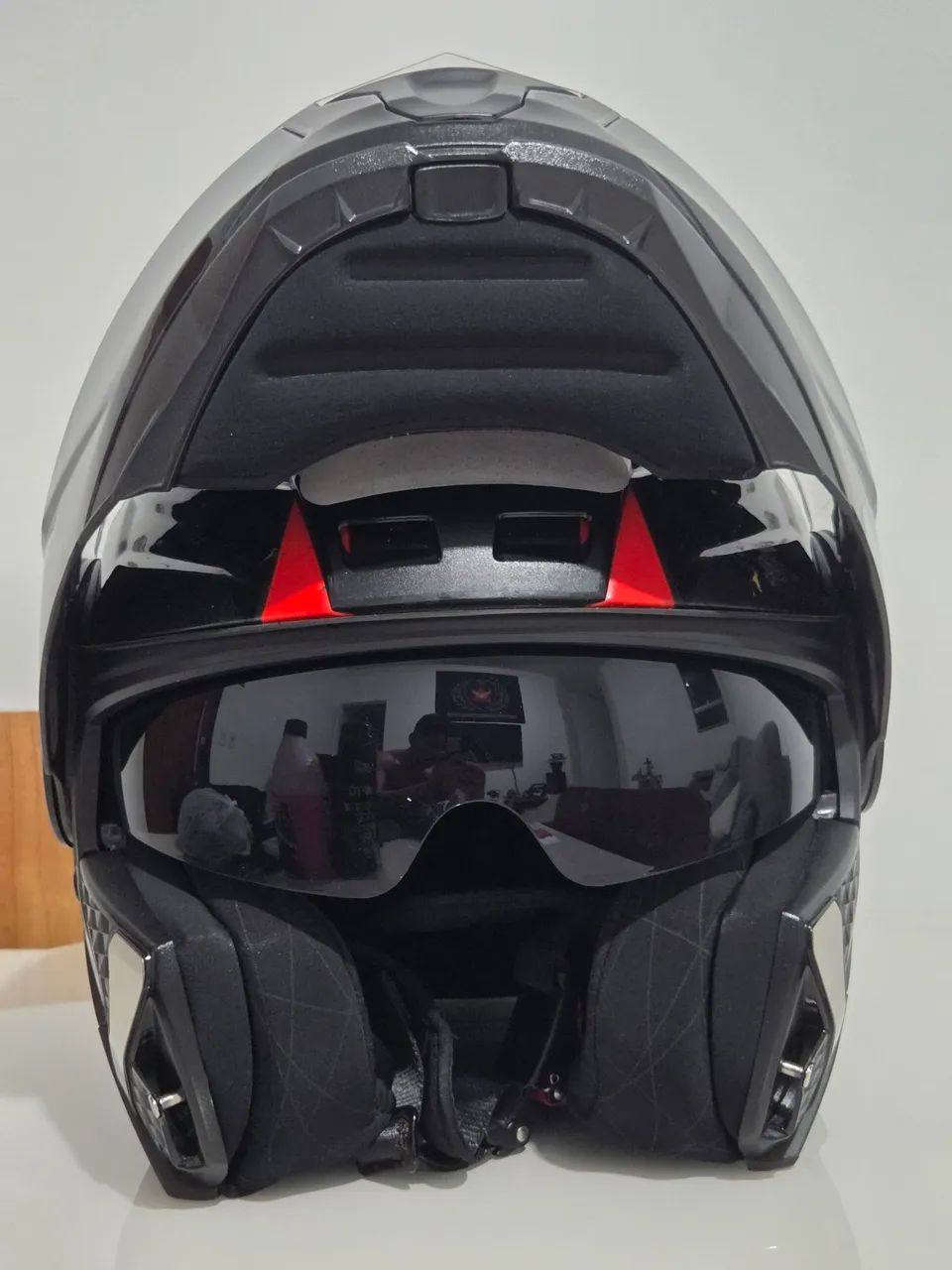 Capacete LS2 Scope FF902 Escamoteável Hamr Preto/Vermelho - Excelente Estado - Foto 6