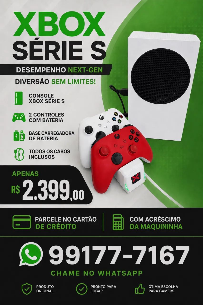 Xbox série S completo com jogos 