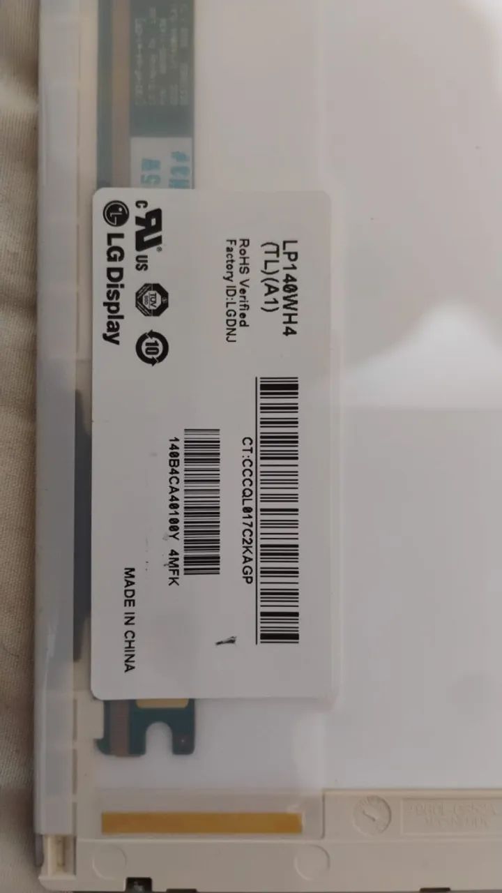 Tela 14" LED Para Notebook Part Number LP140WH4 (TL)(A1) - Foto 3