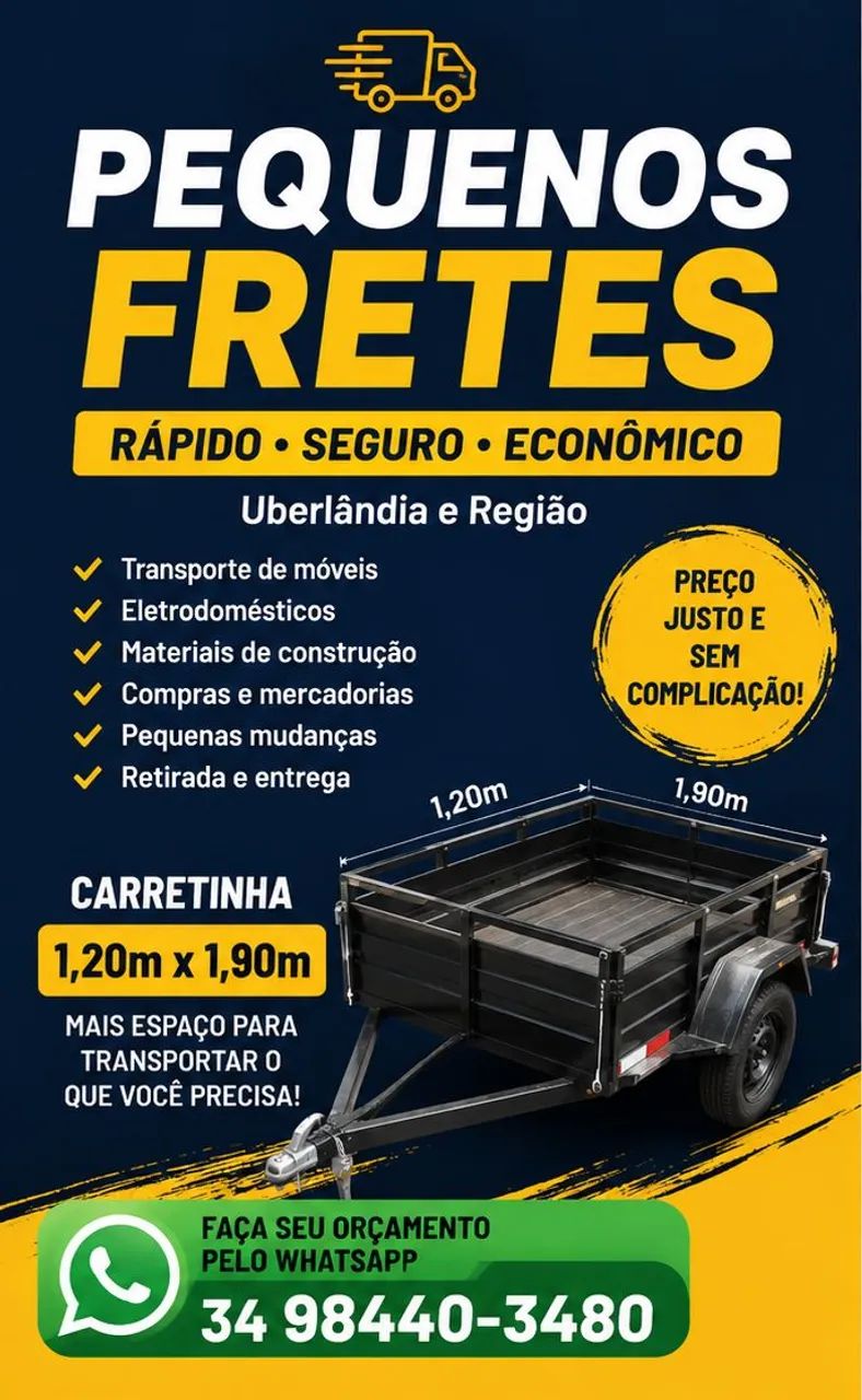 Pequenos Fretes, Entregas e Transporte de Móveis | Uberlândia e Região - Foto 3