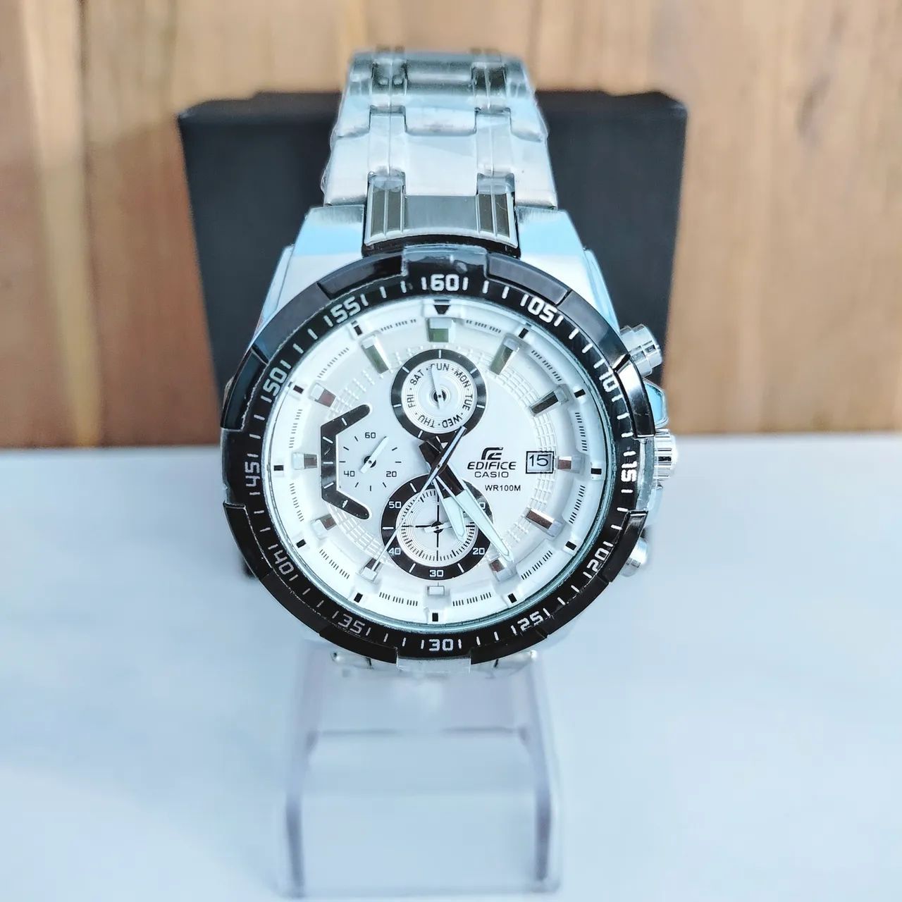 Relógio Casio Edifice funcional relógio masculino pulseira larga  - Foto 2