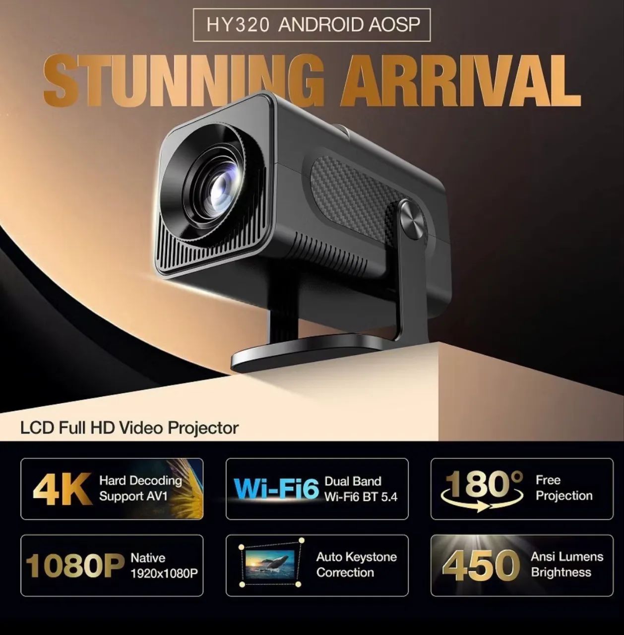 Projetor Smart HY320 Android Full HD, Bluetooth Wi-fi - Foto 2