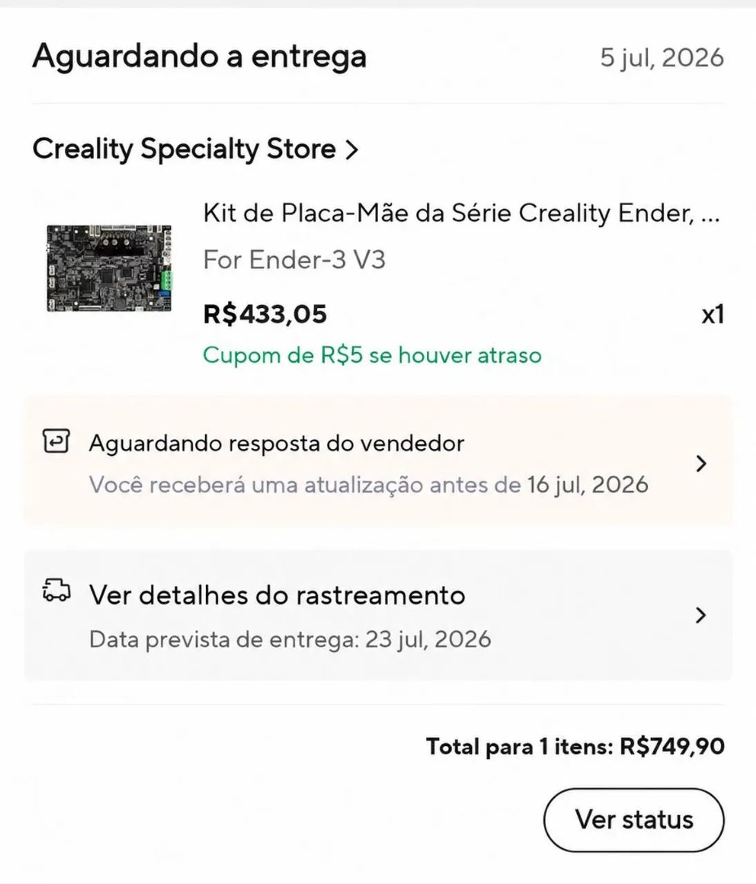 Placa Mãe Ender 3 V3 Creality Original  - Foto 2