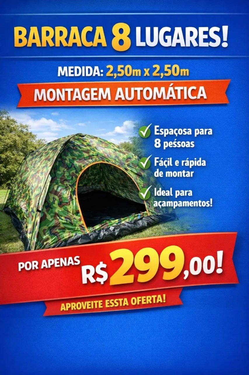 Barraca 2,50 x 2,50 8 LUGARES AUTOMÁTICA