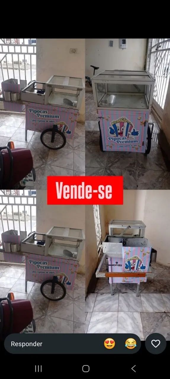 Carrinho de vender pipoca