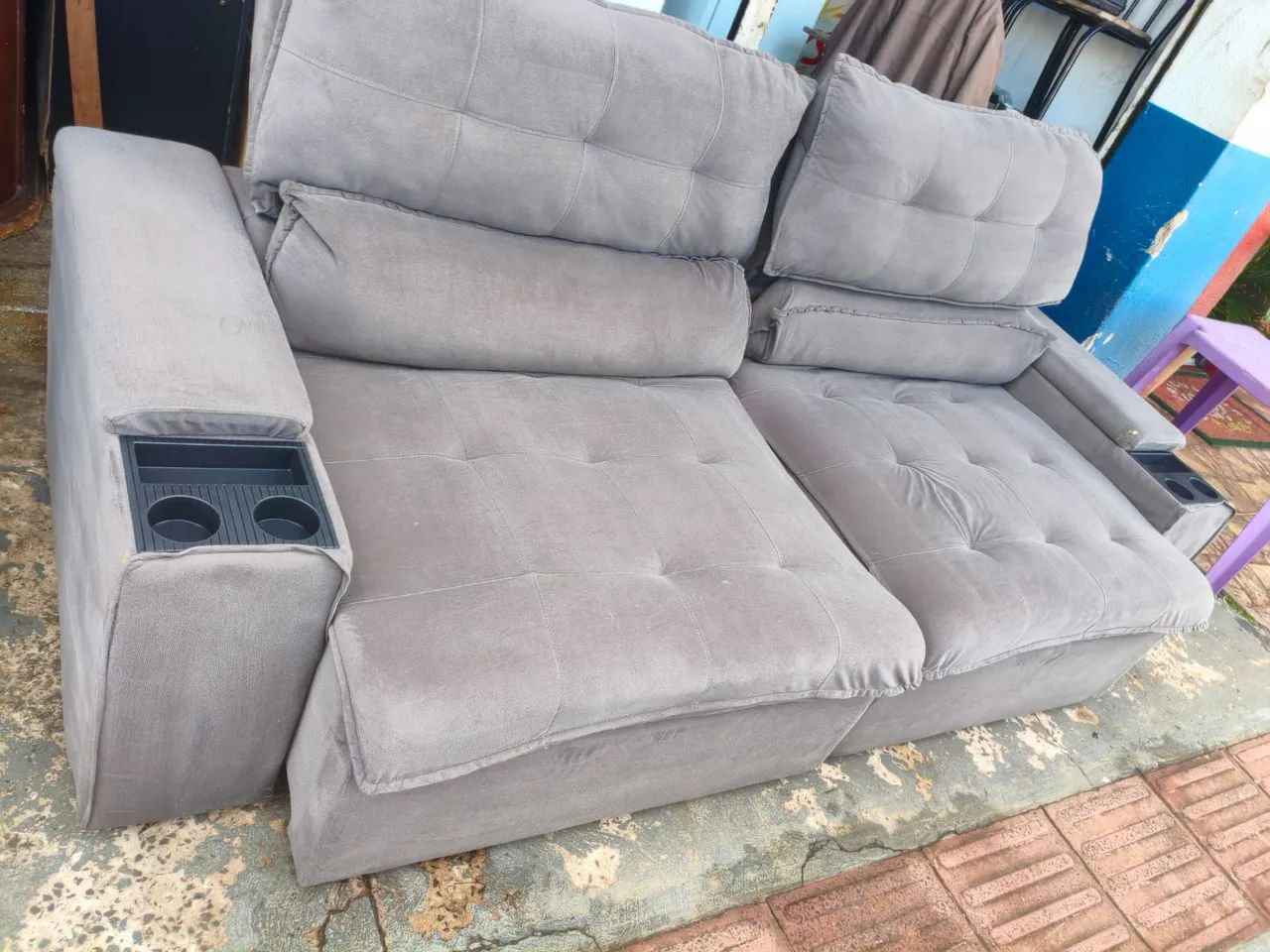 Sofá retrátil e reclinável de 2,50 comprimento higienizado  - Foto 5