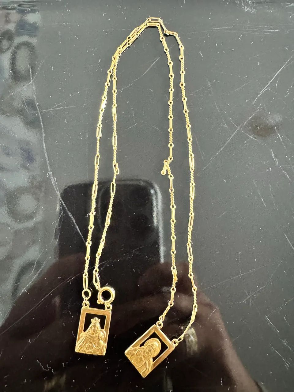 chito escapulario チト　スカプラリオのみに変更 Escapulário em ouro 18K lindíssimo - Acessórios - Águas Lindas