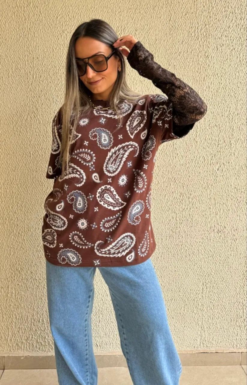 Camiseta Estampa Paisley - Foto 2