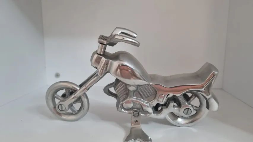 Moto Coustom em inox decoração 15 x 25