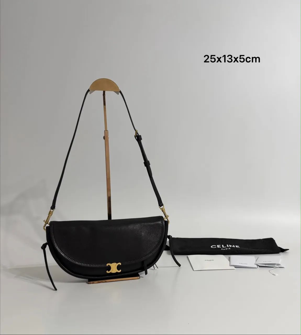 Bolsa de couro Legítimo preto com qualidade italiana modelo Celine paris  - Foto 4