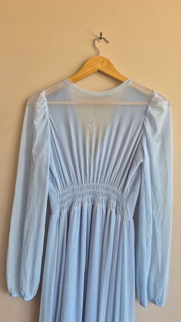 ? Vestido Longo Azul Serenity ? Elegante e Romântico - Foto 5