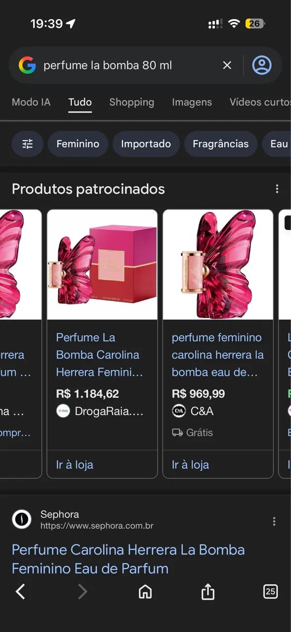 Perfume la bomba CH novo 80 ml 500,00 - Foto 2