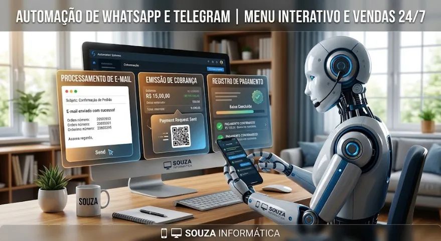 Chatbot para WhatsApp ou Telegram - sistema de Automação