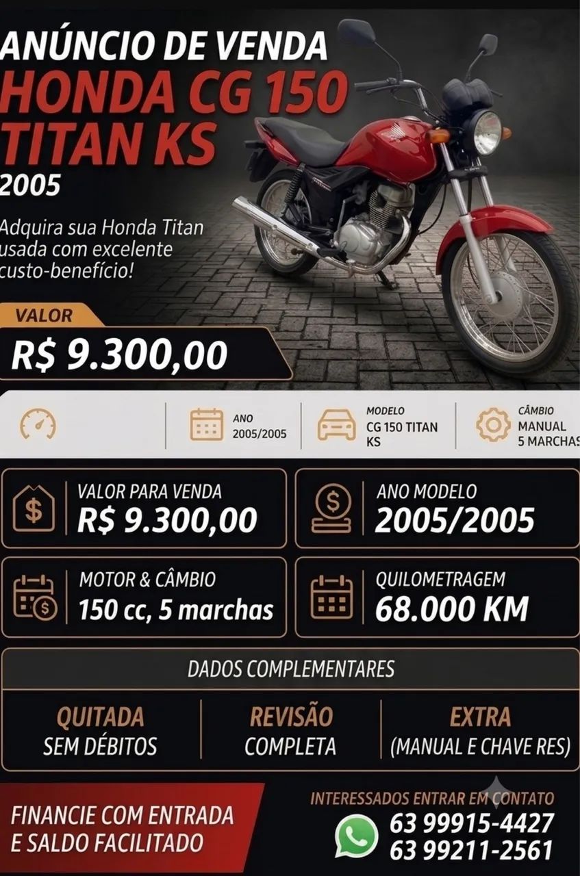 Vendo Titan Honda 2005