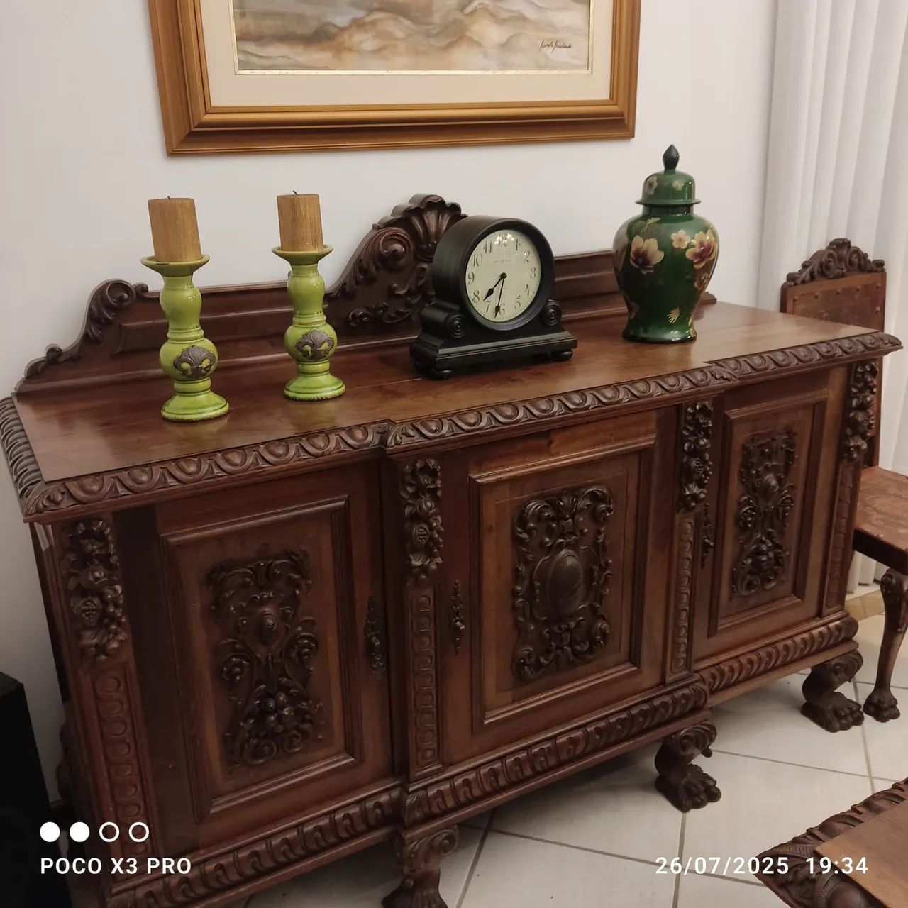 Jogo de Jantar em madeira maciça 