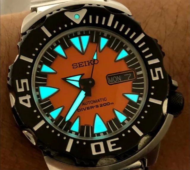 Seiko Prospex Monster SRP315 Black Orange Diver 200m Automatico - Foto 2