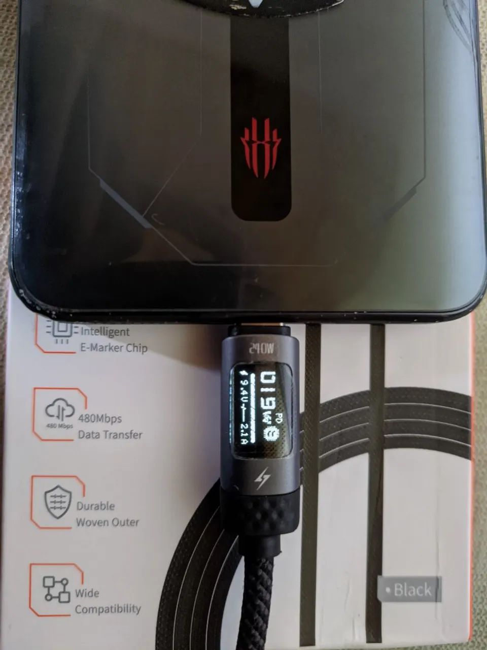 Cabo USB-C Toocki 240w Oled Display 2M - Foto 4