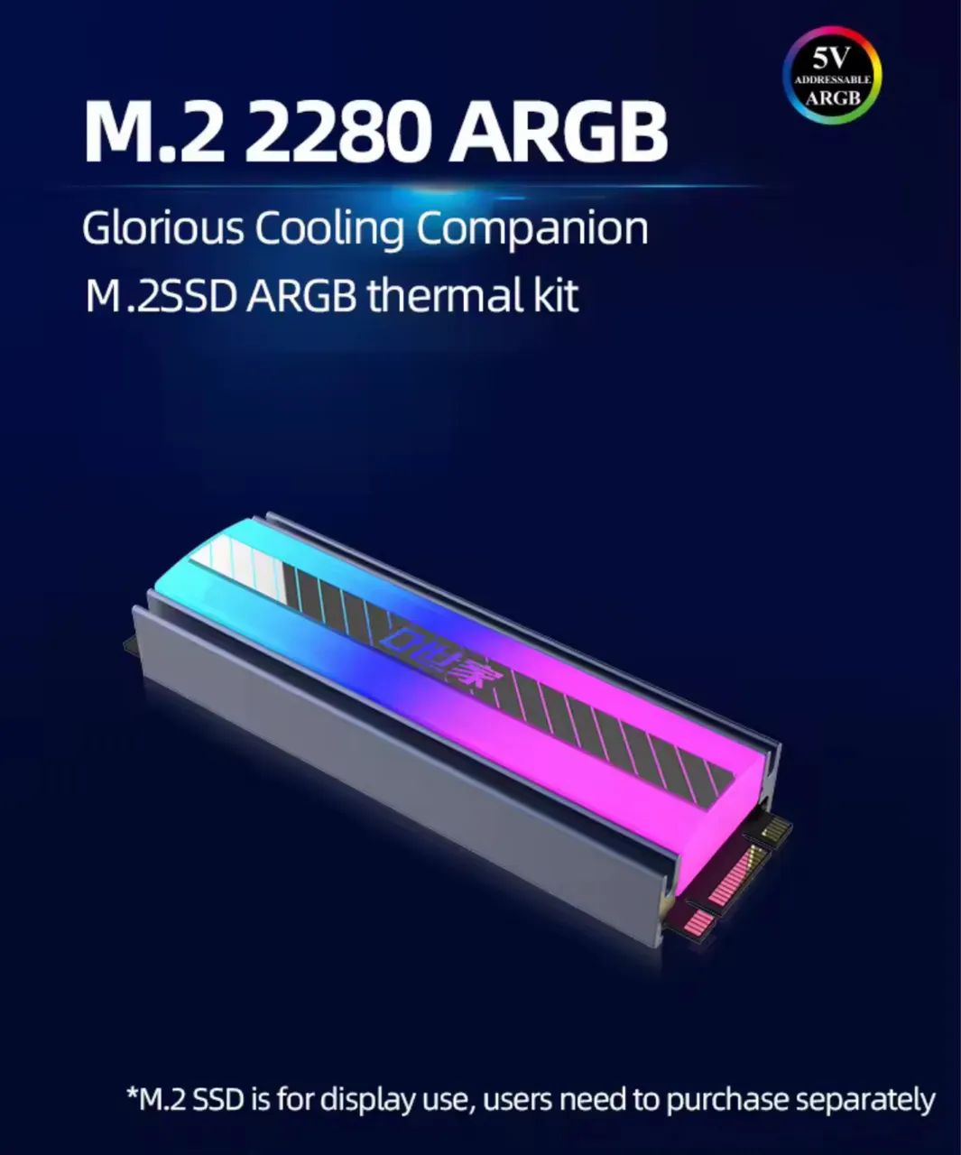 Dissipador Teucer SSD M.2 NVMe ARGB - Foto 5