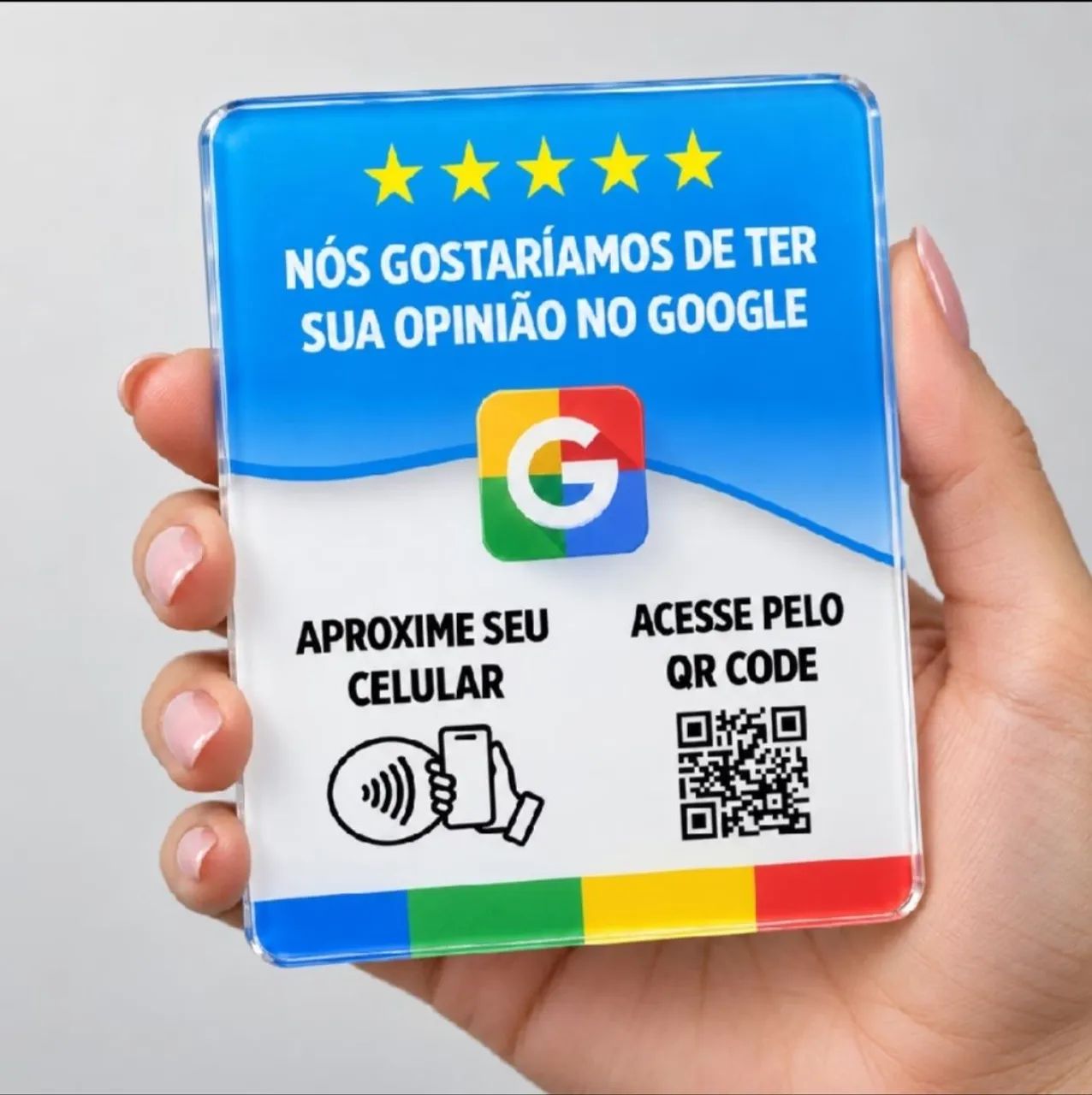 Placa NFC + QR Code para Avaliações no Google | Personalizada para Empresas - Foto 2