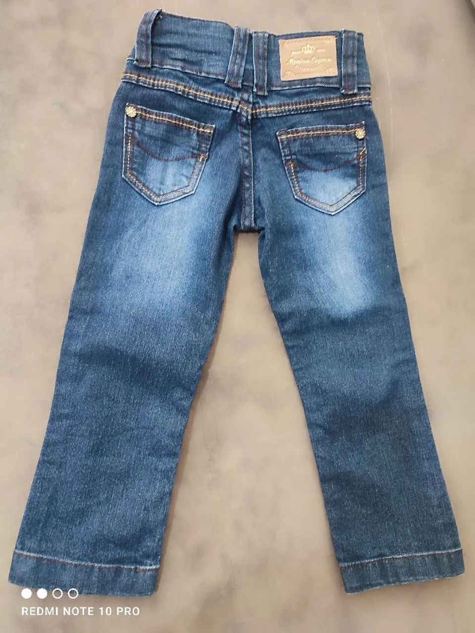 Calça infantil jeans escuro - Foto 4
