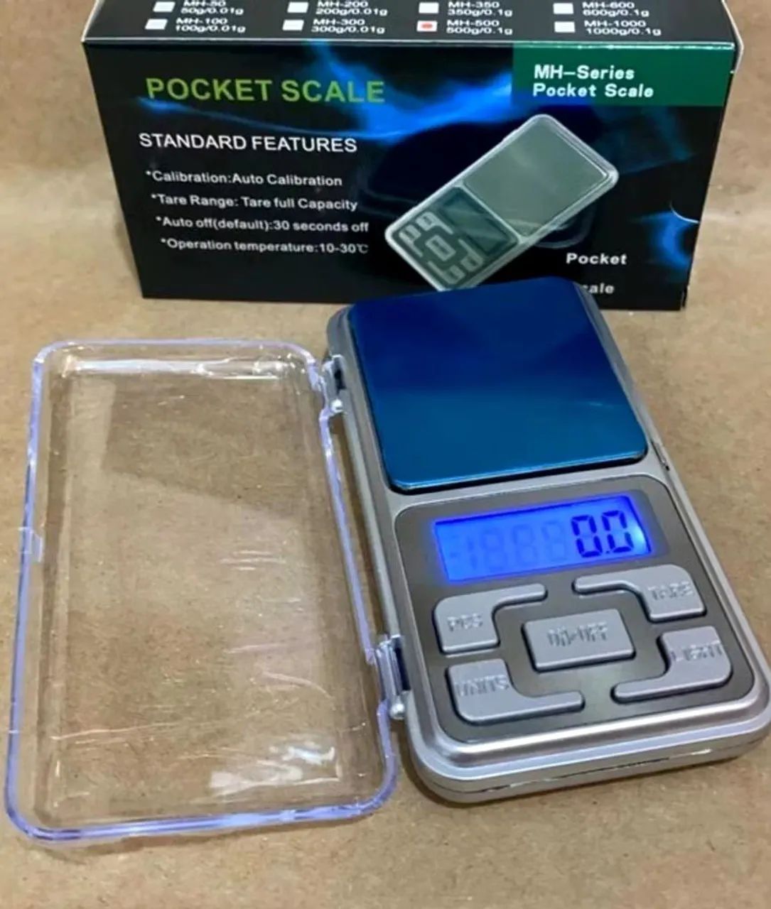 Mini balança digital portátil alta precisão 0,01g até 500g Pocket scale com 2 pilhas AAA - Foto 3