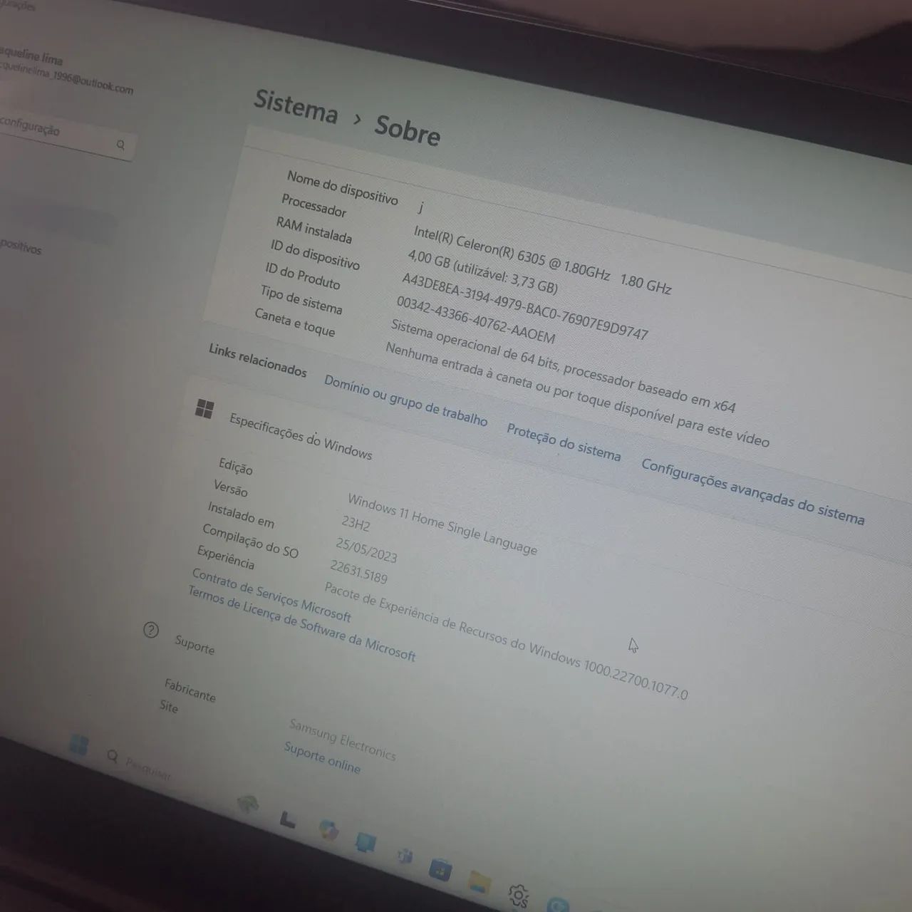 Notebook sansung Intel celeron  - Foto 5