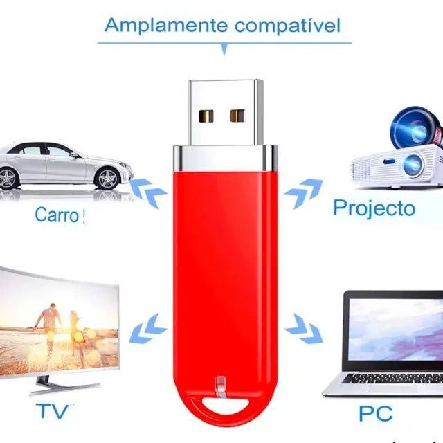 PENDRIVE ELEGANTE DE 512GB, NA COR VERMELHO, INTERFACE USB 2.0 TIPO A. - Foto 5
