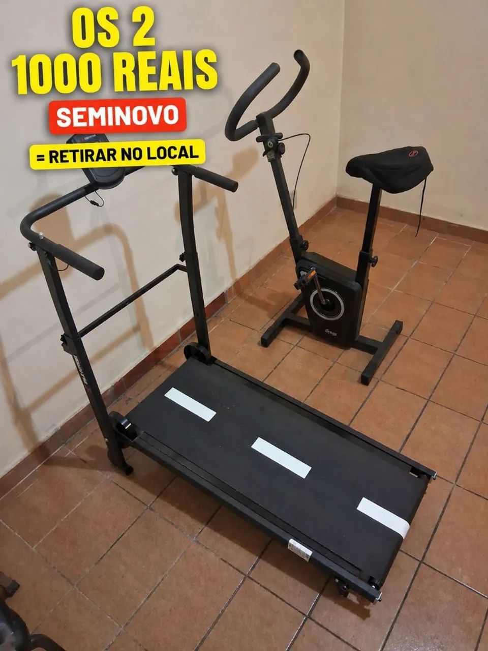 Kit bicicleta e esteira ergométrica 