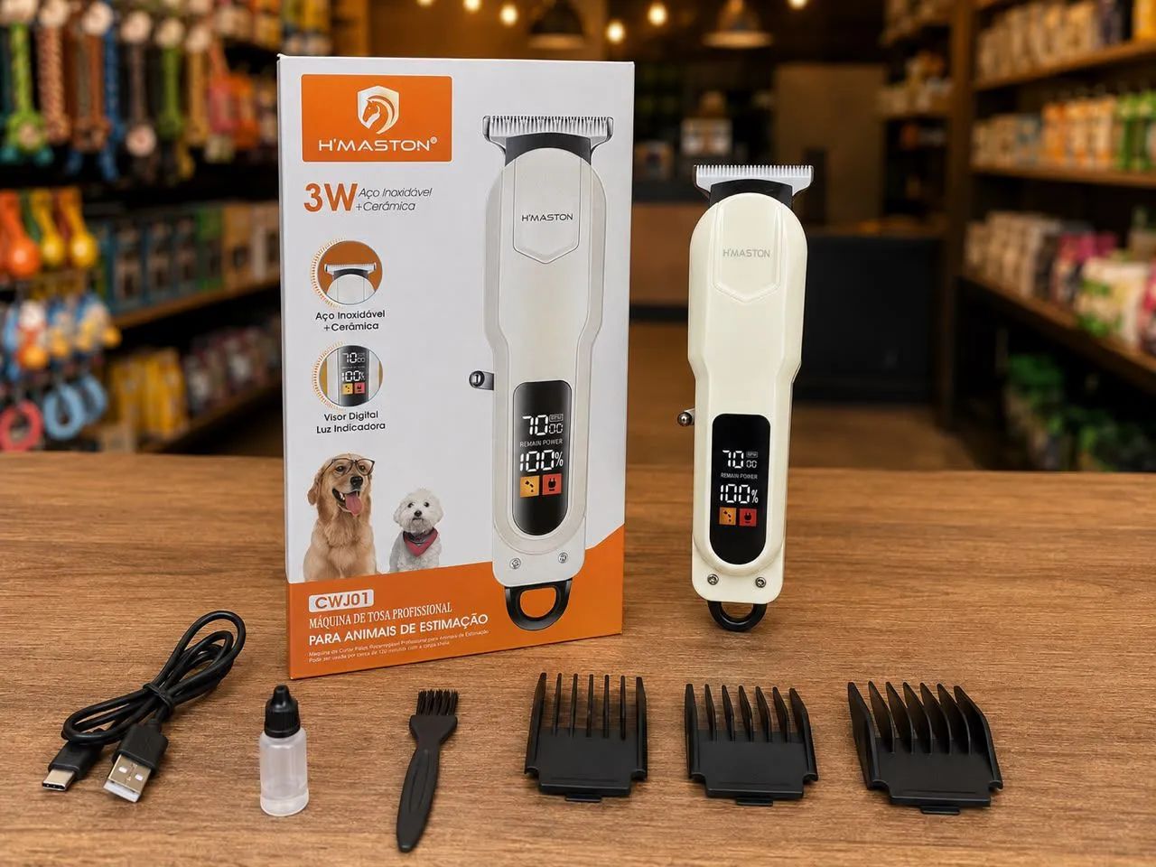 Máquina de Tosa Profissional Pet H?Maston CWJ01 3W - Foto 2