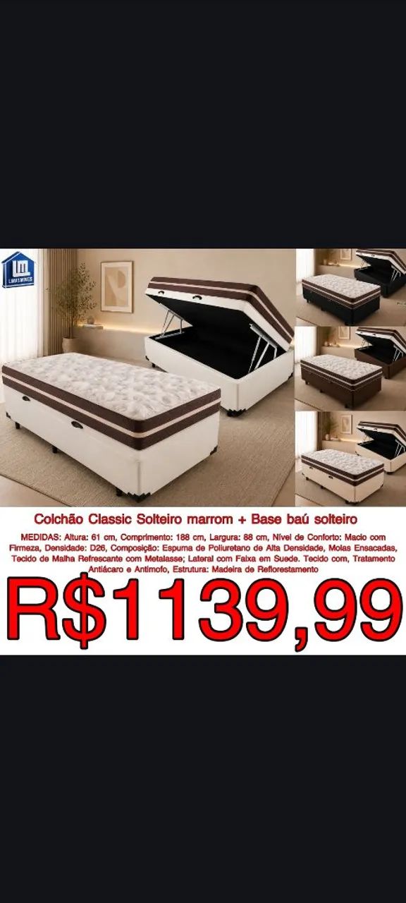 Base solteiro + colchão solteiro/ cama  - Foto 3