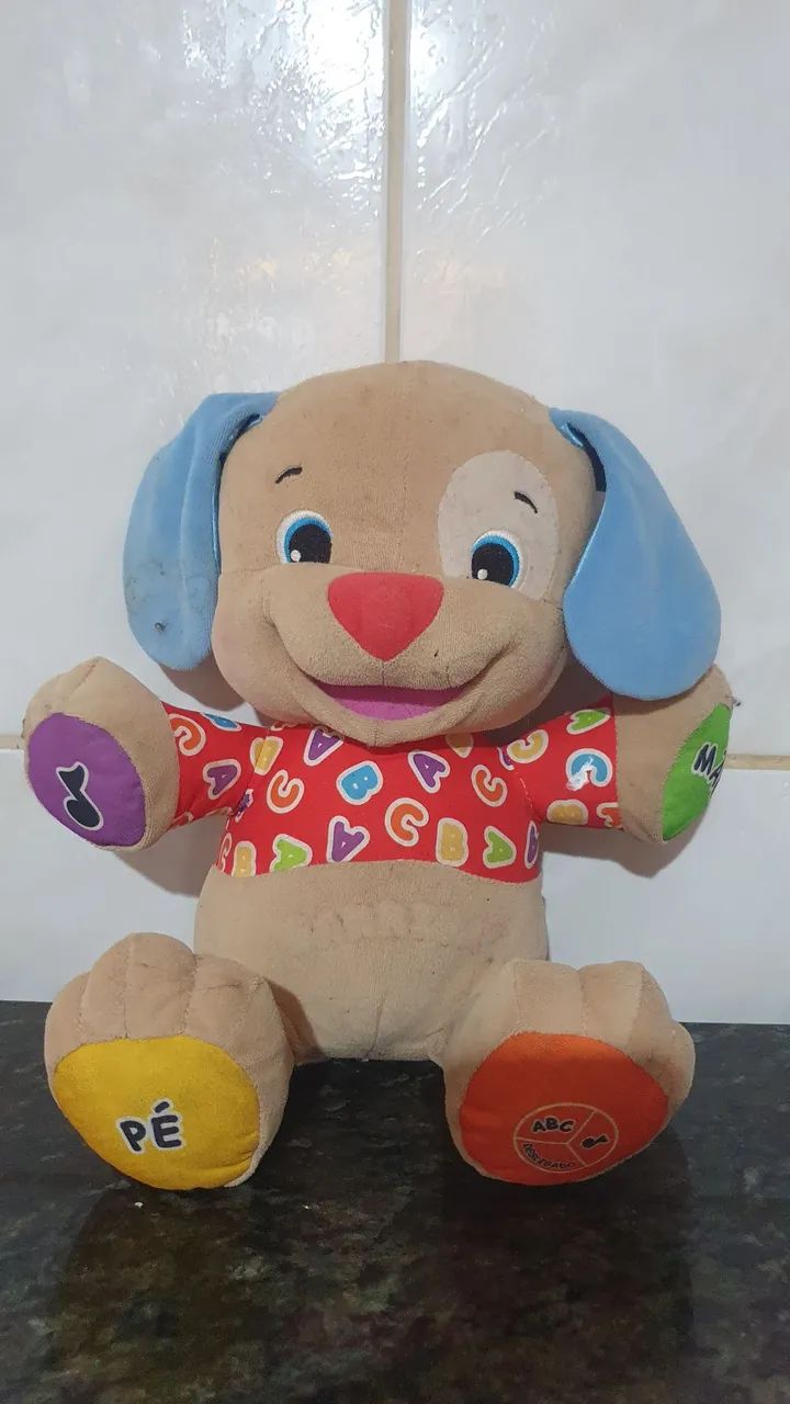 Pelúcia interativa Aprender e Brincar Fisher-Price funcionando no estado das fotos 