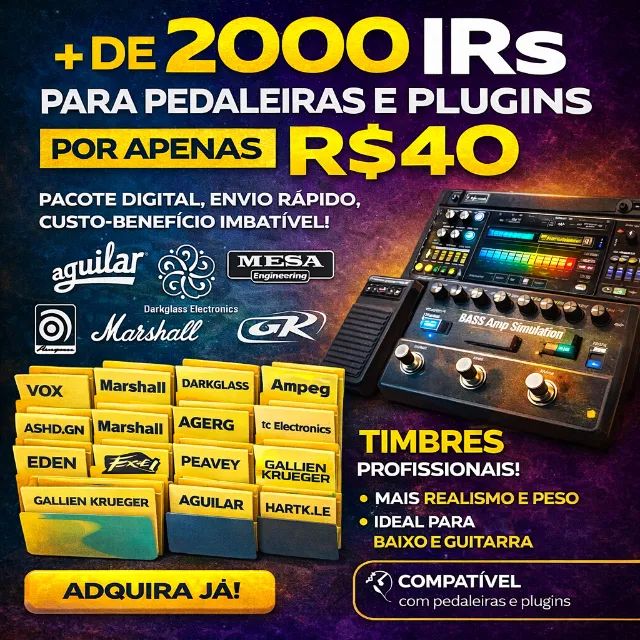 Mais de 2000 IRs para Pedaleiras e Plugins | R$ 40 | Baixo e Guitarra