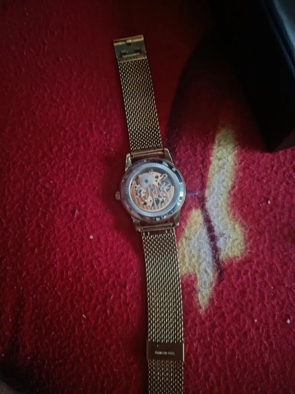 Relógio Technos Automático Dourado Pulseira Esteira / Mesh - Original - Foto 4