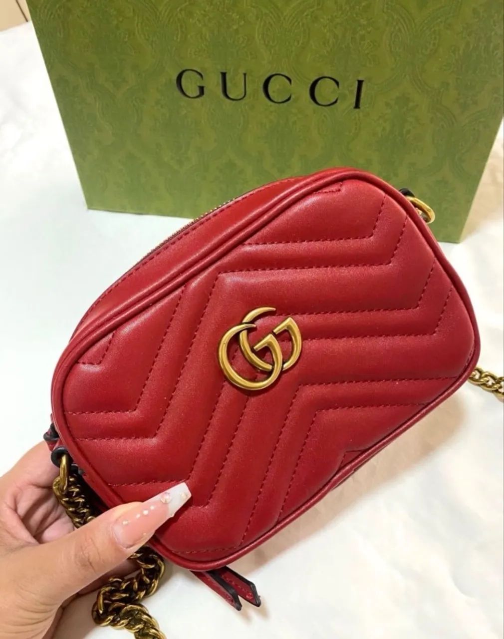 Bolsa marmont Gucci vermelha 
