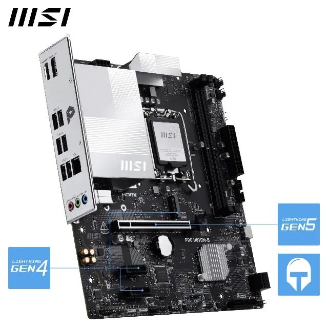 Placa Mãe MSI PRO H810M-B, Intel LGA 1851, DDR5, Nova, Lacrada - Foto 2