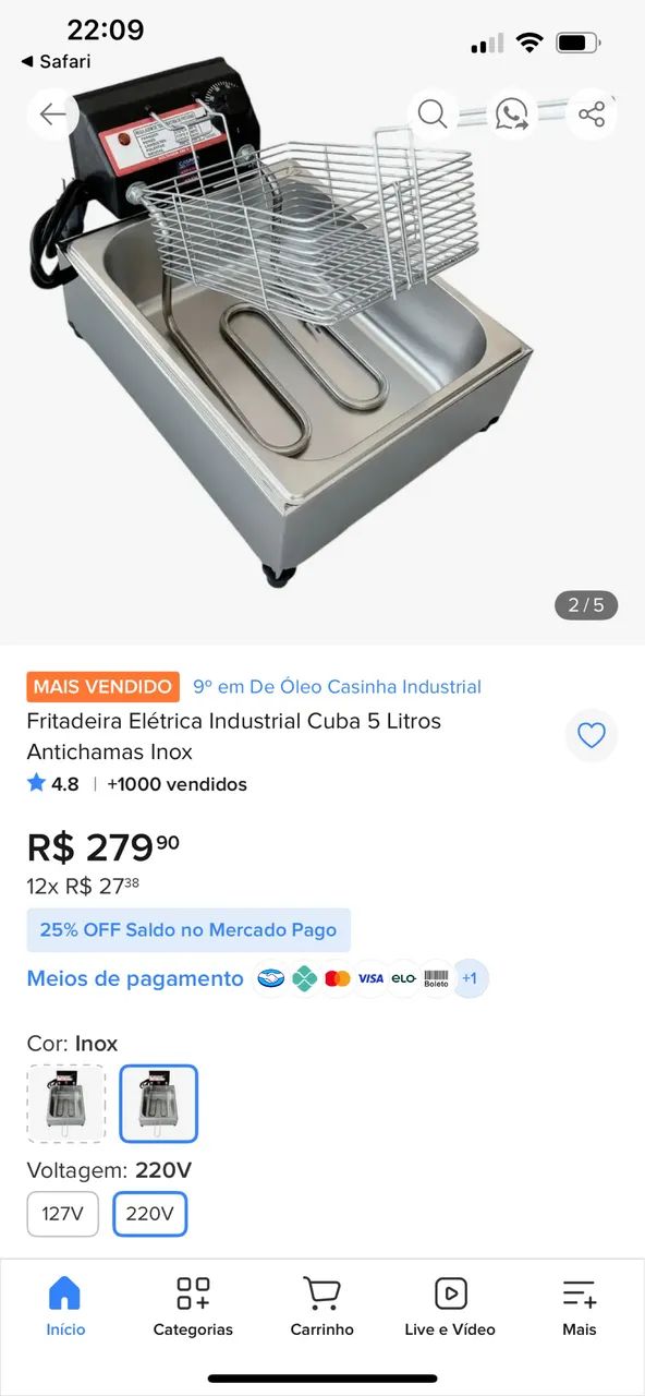 Fritadeira e chapa para hambúrguer - Foto 5