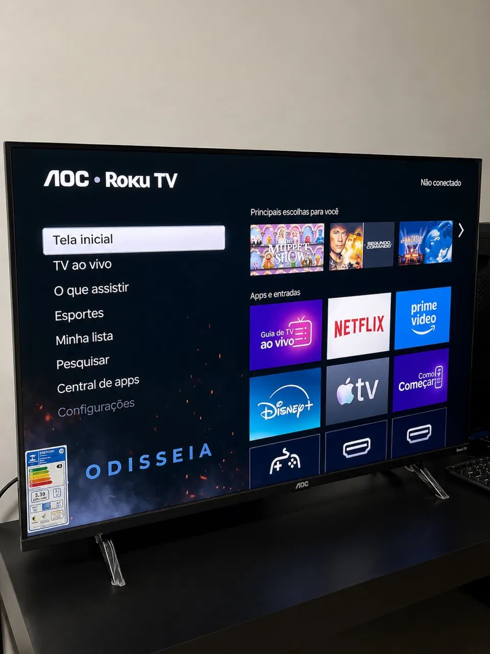 Televisão 43 Polegadas Led | Smart TV no plástico | muito nova caixa e nota fiscal  - Foto 2