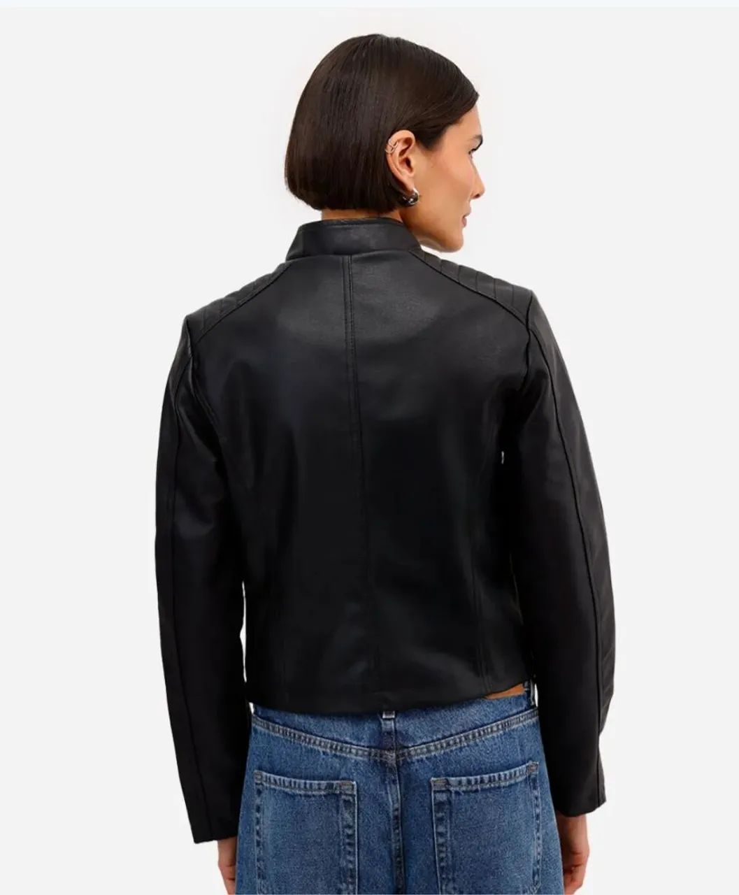 Jaqueta Biker feminina preta - Foto 2