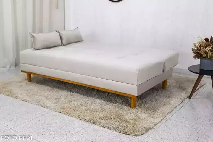 Sofá Cama Luxo Pés de Madeira - Entrega e Monta - Foto 2