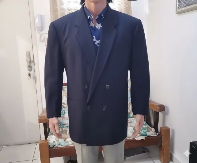 Paletó de Lã Azul Marinho 58