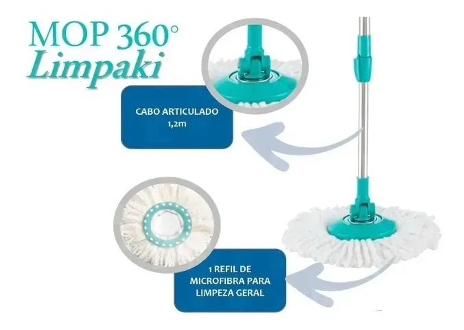 LIMPAKI mop rodo com Refil Microfibra  - Foto 3