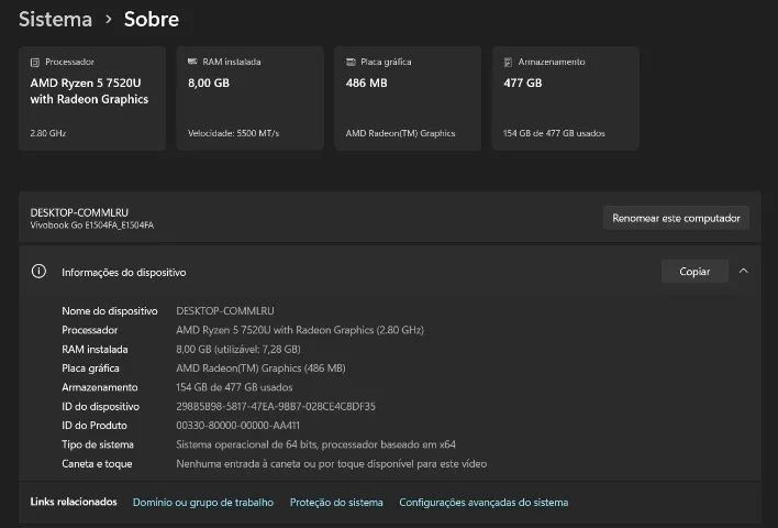 Notebook Asus Ryzen 5 SSD + Placa de video AMD - Foto 3