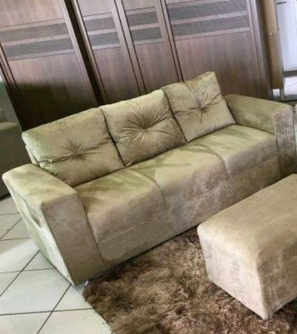 Sofá 3 Lugares com Almofadas Soltas Novo Promoção - Foto 5