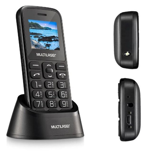 Celular Idoso Com Base Botão SOS Lanterna Dual Chip Bluetooth - Foto 2