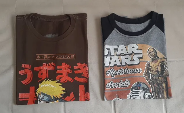 Camiseta Infantil com Estampa do Sasuke Acompanha Bandana - Tam 5 a 12 anos  Cinza