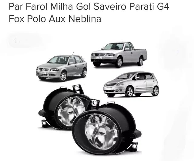 Par Farol Milha Auxiliar Gol G4 Saveiro Parati Polo Fox SpaceFox