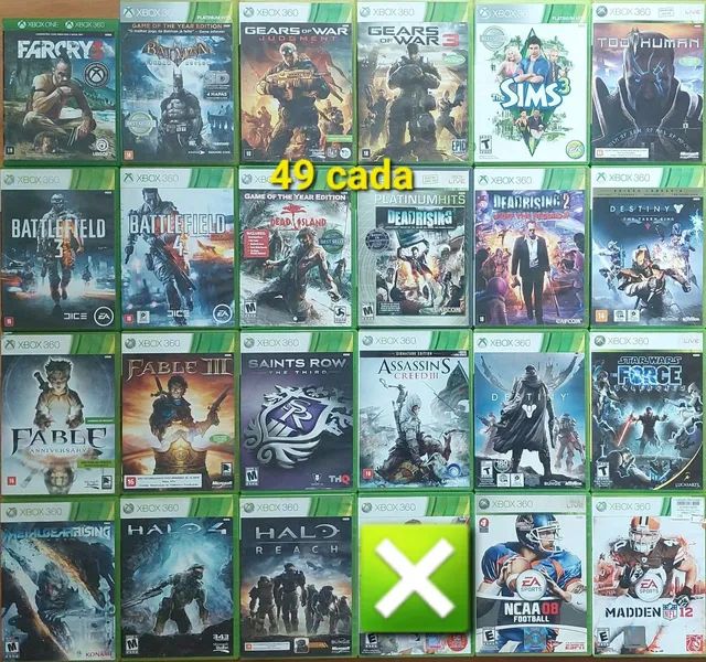 5 X Jogos Xbox 360 Games Midia Fisica Original Usados