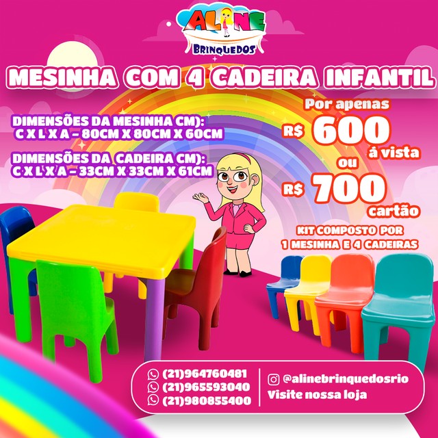 Mesinha infantil reforçada 