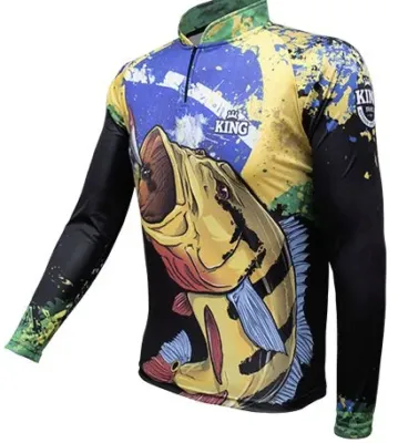 Camisa De Pesca Tucunaré Masculina Bandeira Do Brasil