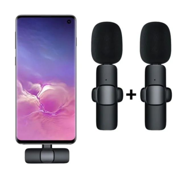 Microfone de Lapela Duplo para iPhone & Samsung